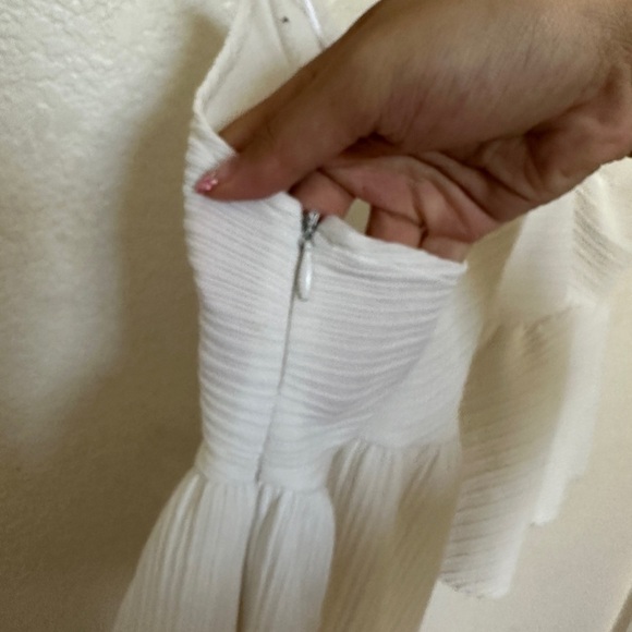 Zara Trafaluc Babydoll Shirt Spaghetti straps peplum cami ribbed white crop top - Picture 3 of 7